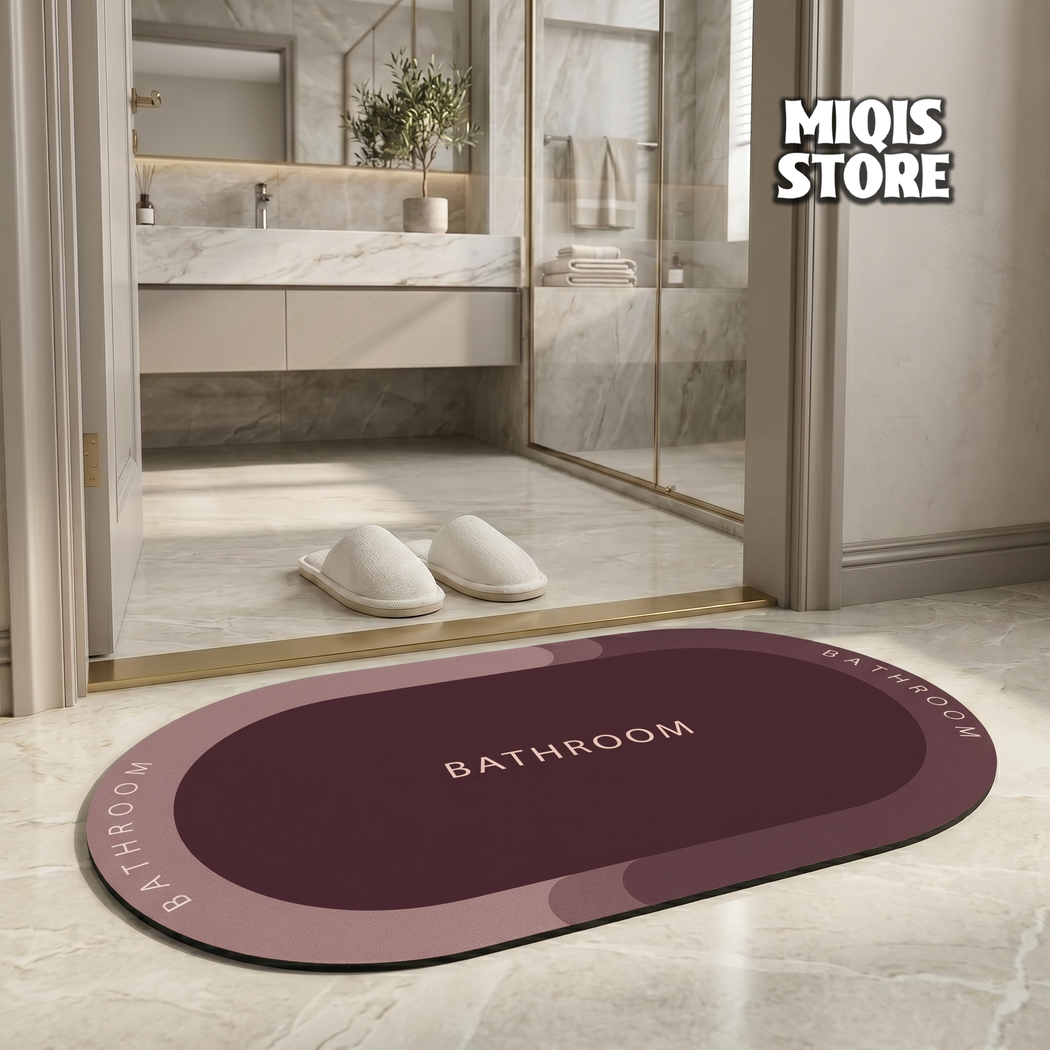 2 Pcs Medium Size Water Absorbent Anti-Slip Mat (2x1.25 ft)