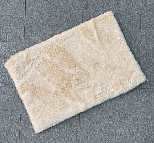 Rabbit Fur Mat Medium Size 24x16 Inches