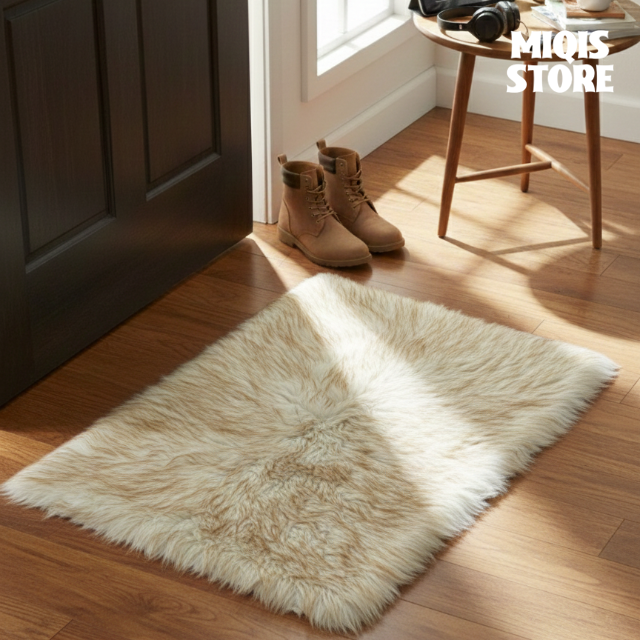 Sheep Fur Mat Medium Size 24x16 Inches