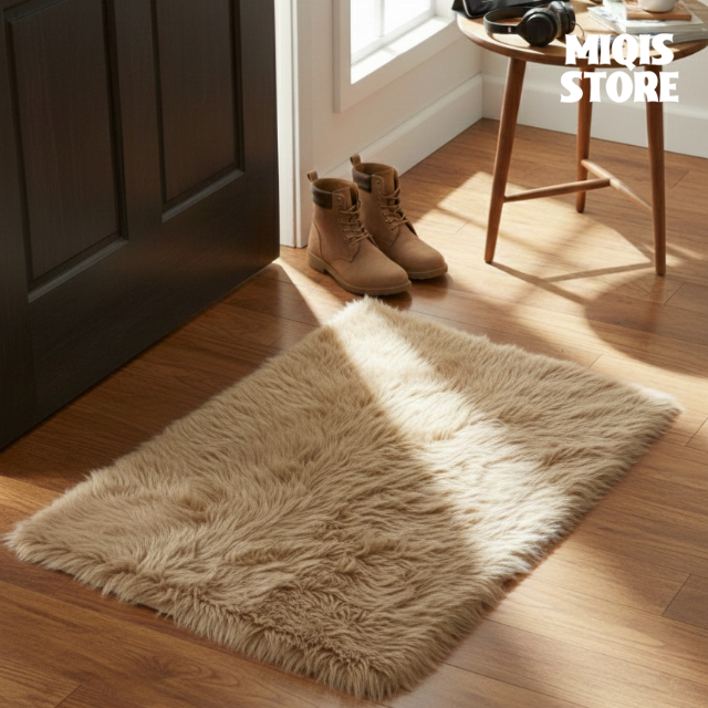 Sheep Fur Mat Medium Size 24x16 Inches