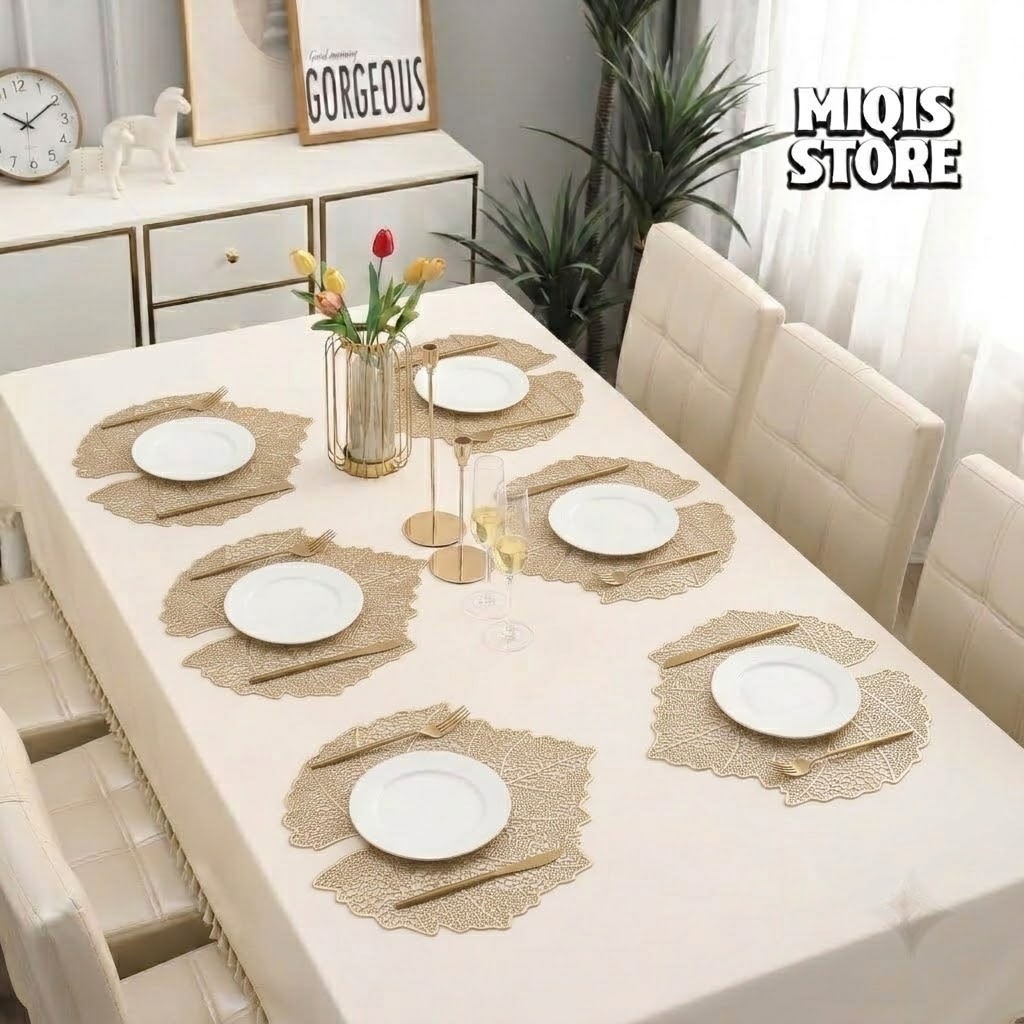6-Piece Premium Cut Work Dining Table Placemats Set Design (10)