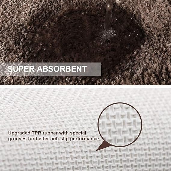 Comfort Shaggy Non Slip Super Absorbent Bath Mat (2.23x1.5 ft)