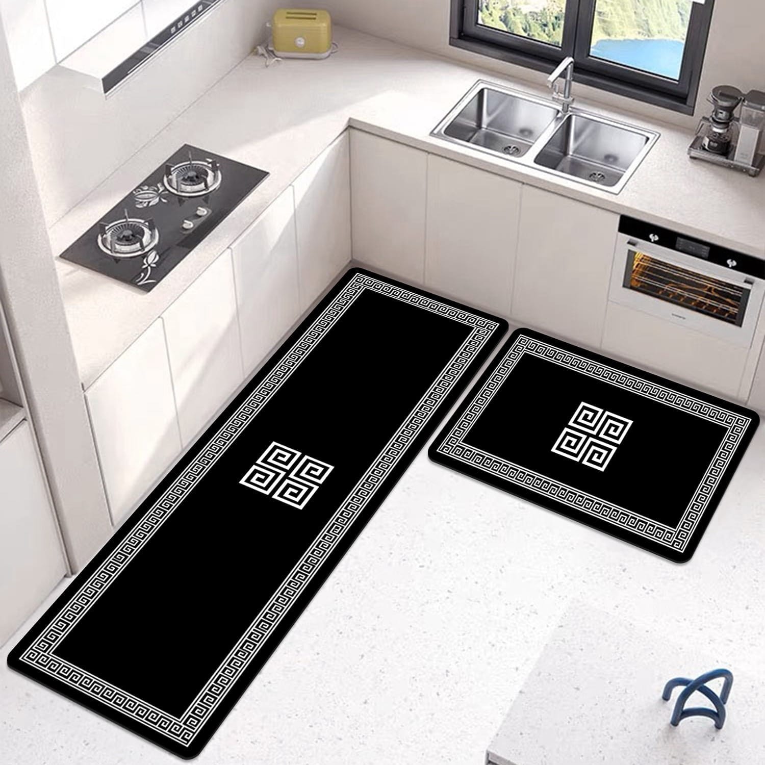 Anti Slip Water Absorbent Runner With Mat (Medium Design 46)