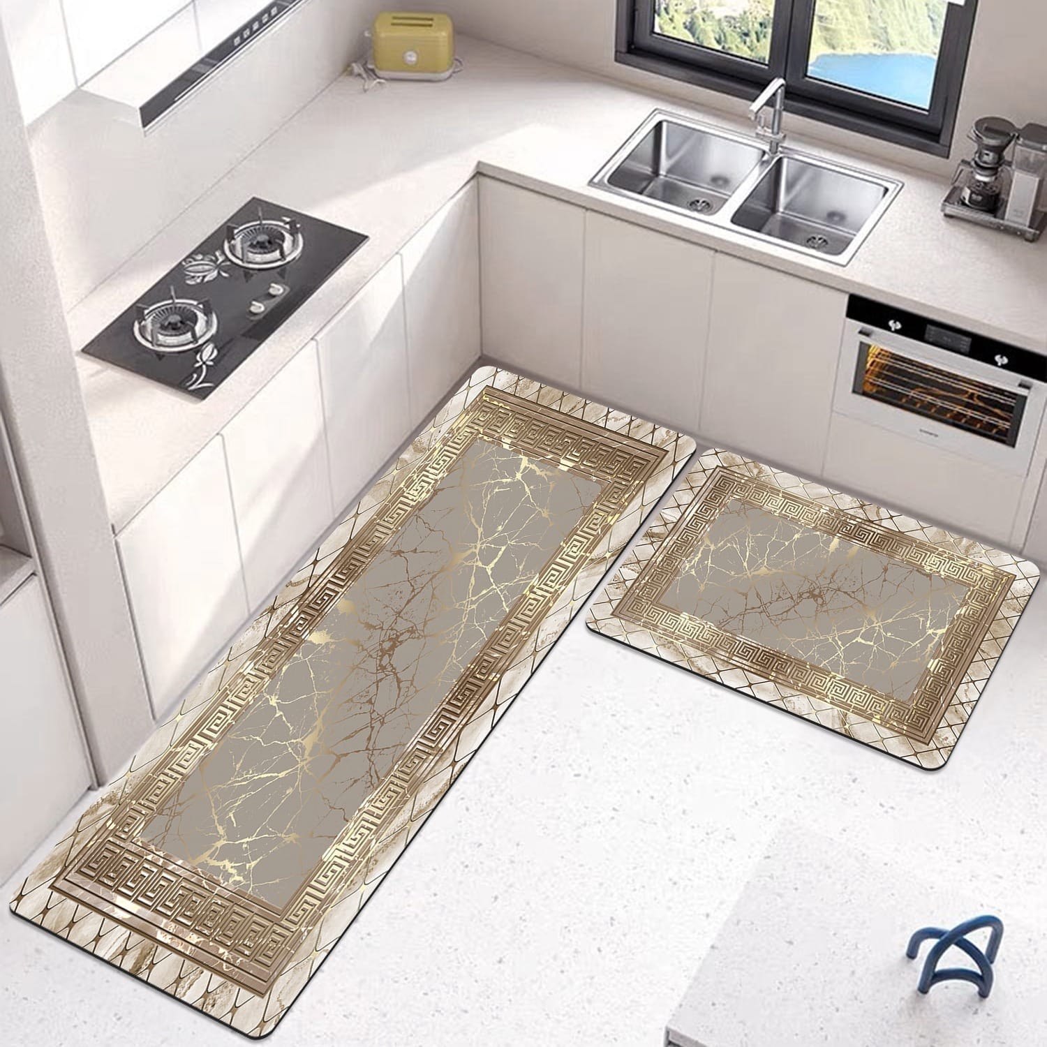 Extra Large Size Anti Slip Water Absorbent Runner With Mat (6x2 ft)