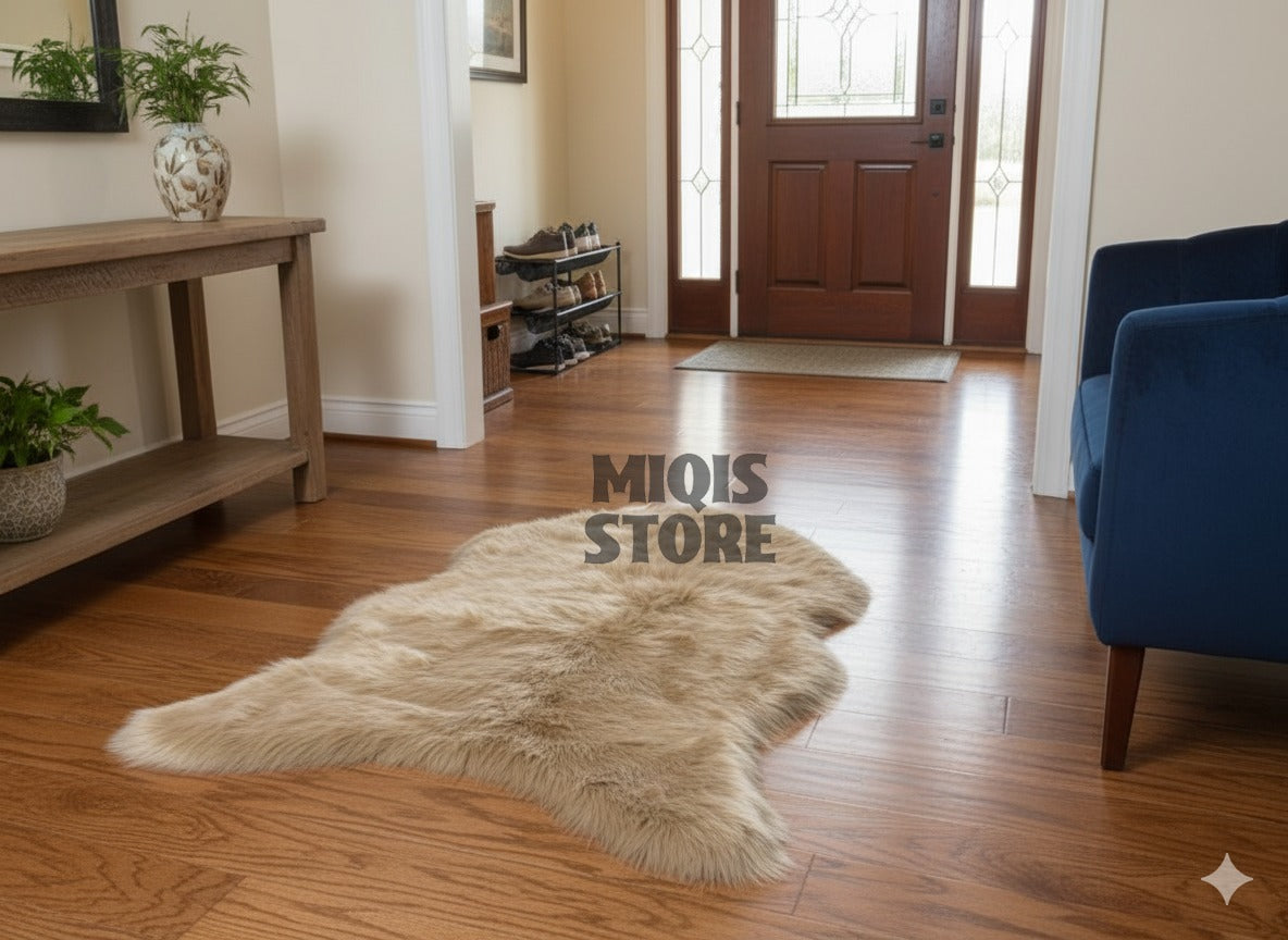 Luxury Soft Faux Sheepskin Rug/Centerpiece 3x2 Ft