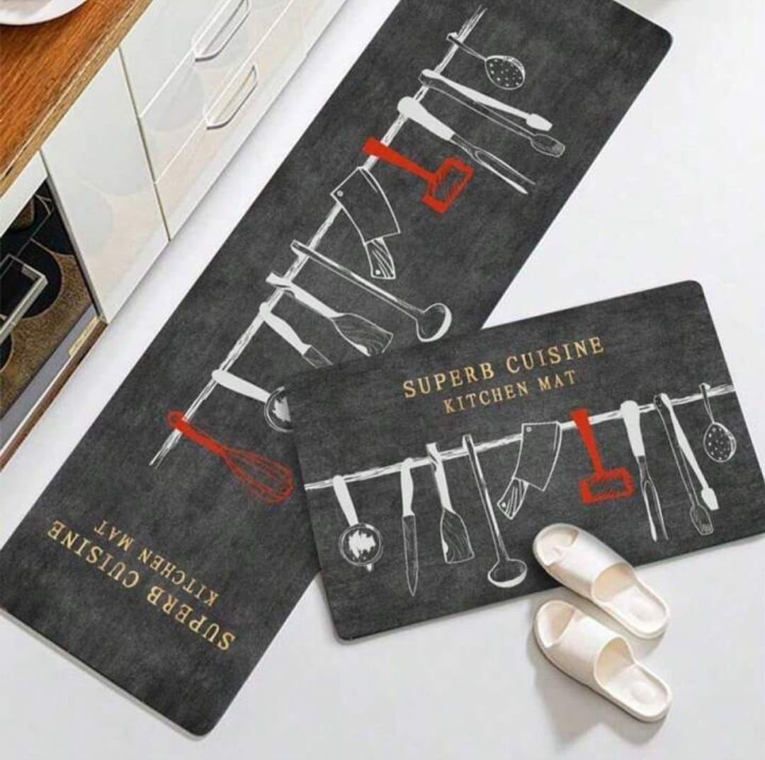 Extra Large Size Anti Slip Water Absorbent Runner With Mat (6x2 ft)