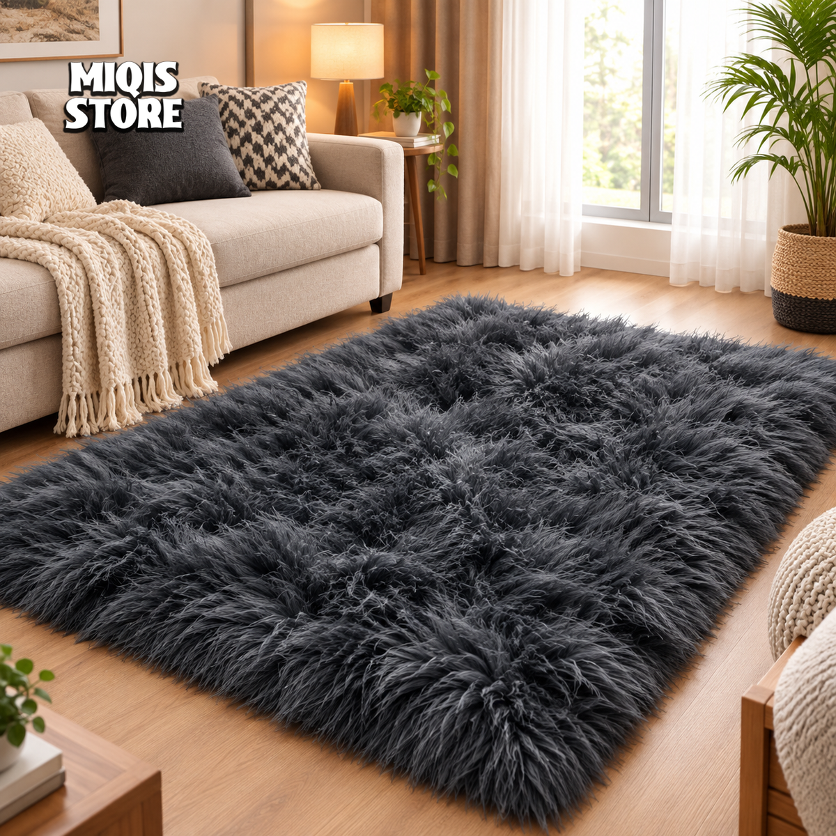 Sheep Fur Rug/Centerpiece 5x3 Ft
