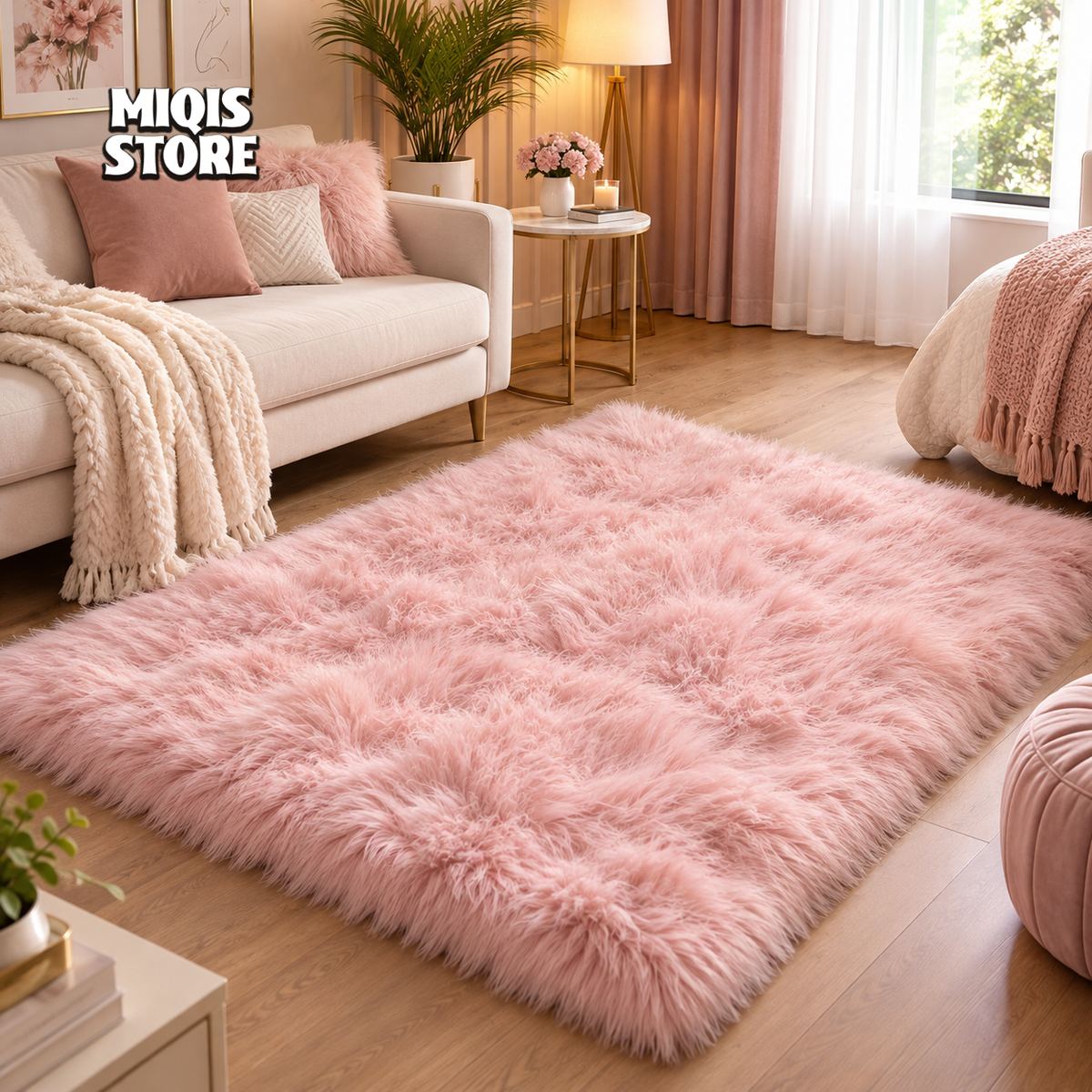Sheep Fur Rug/Centerpiece 5.5x4 Ft