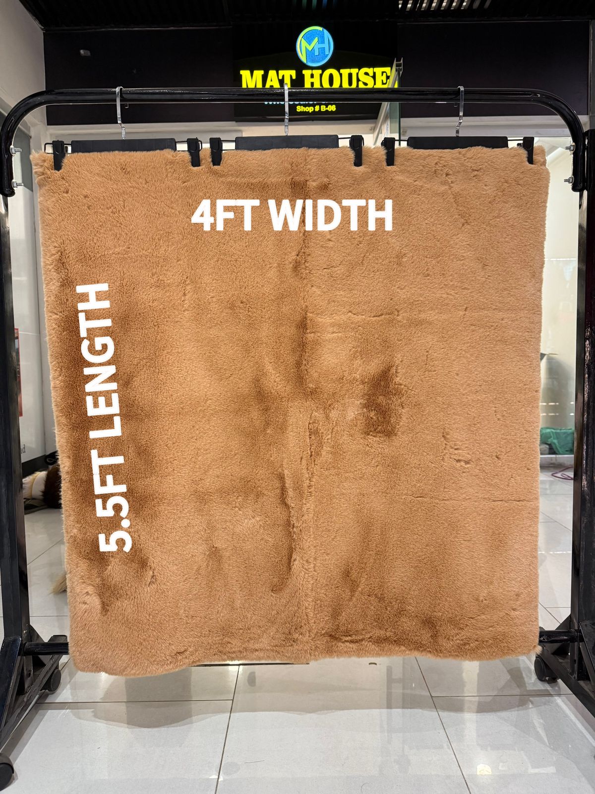 Rabbit Fur Rug/Centerpiece 5.5x4 Ft