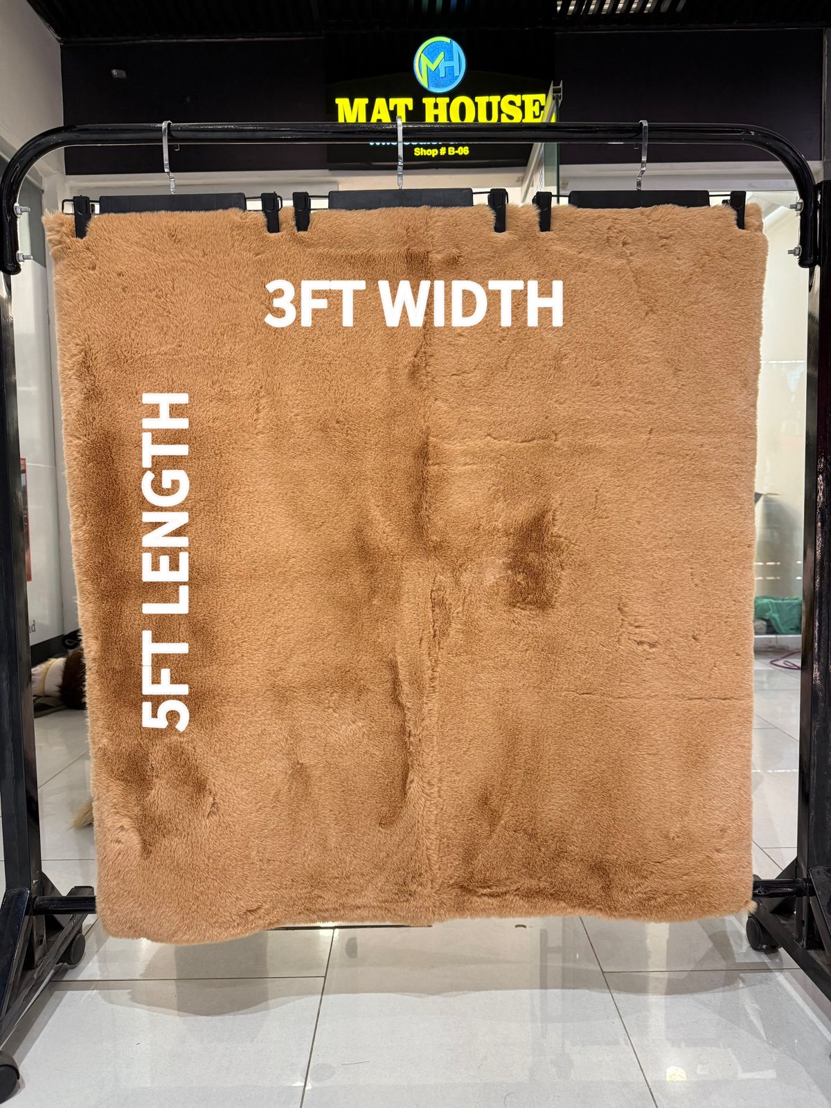 Rabbit Fur Rug/Centerpiece 5x3 Ft