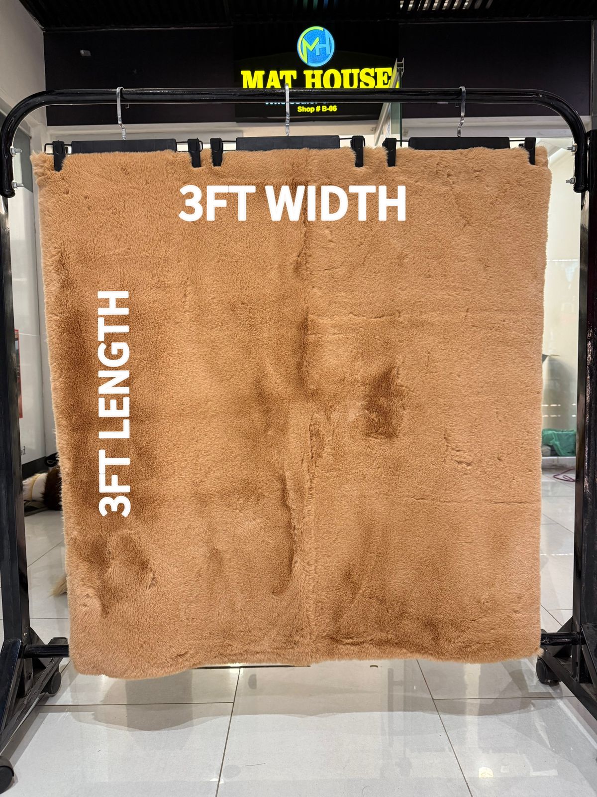Rabbit Fur Rug/Centerpiece 3x3 Ft