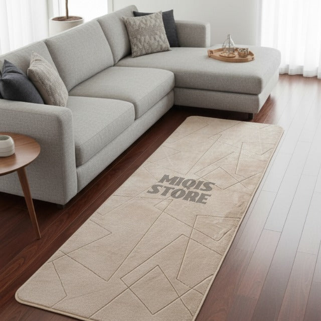 Luxurious Comfort Gold Stripe Faux Fur Runner 6x2 Ft