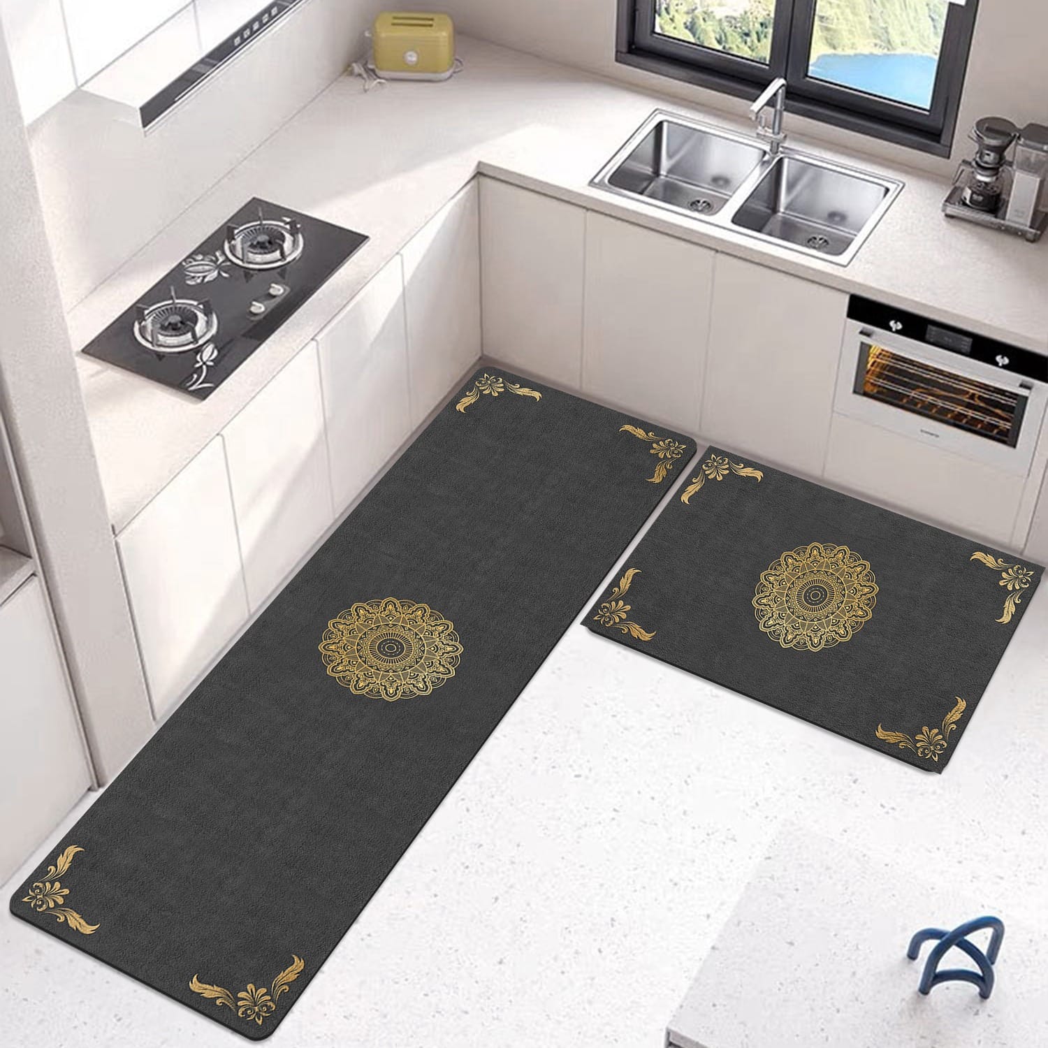 Anti Slip Water Absorbent Runner With Mat (Large Design 36)