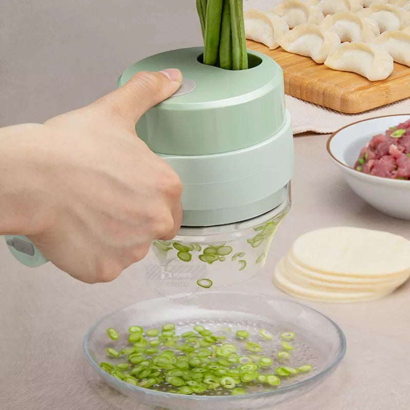 4 in 1 USB Rechargeable Wireless Handheld Electric Food Chopper Vegetable Cutter Set/Vegetable Chopper and Meat grinder