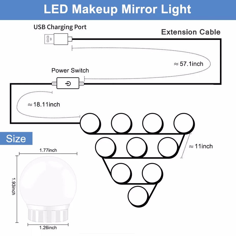 10 Bulb Vanity Mirror Lights