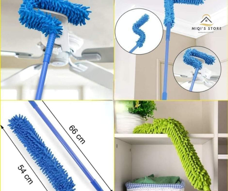 MicroFiber Flexible Fan Turn Duster With Extendable/Adjustable Rod