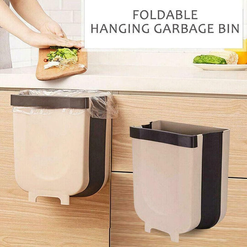 Foldable/Collapsible Cabinet Door Hanging Trash Bin