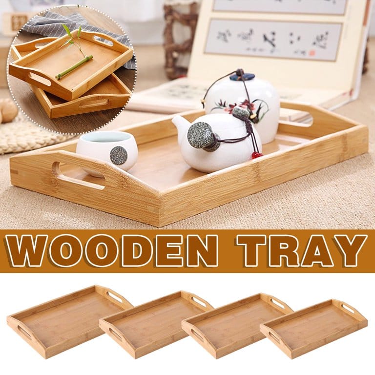 3pcs Water Proof Bamboo Wooden Serving Trays