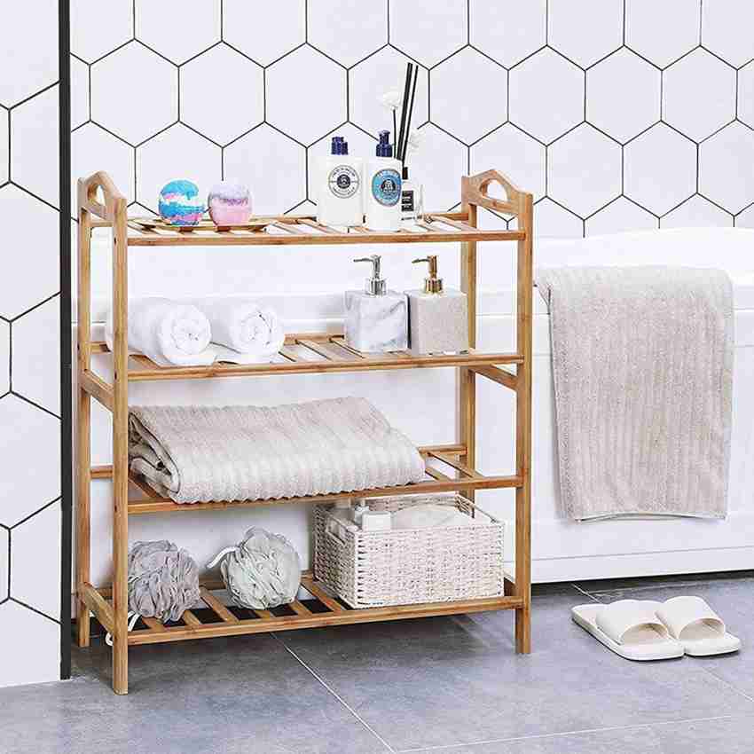 Multifunctional Water Proof Bamboo Wooden Shoes Racks 4 Steps