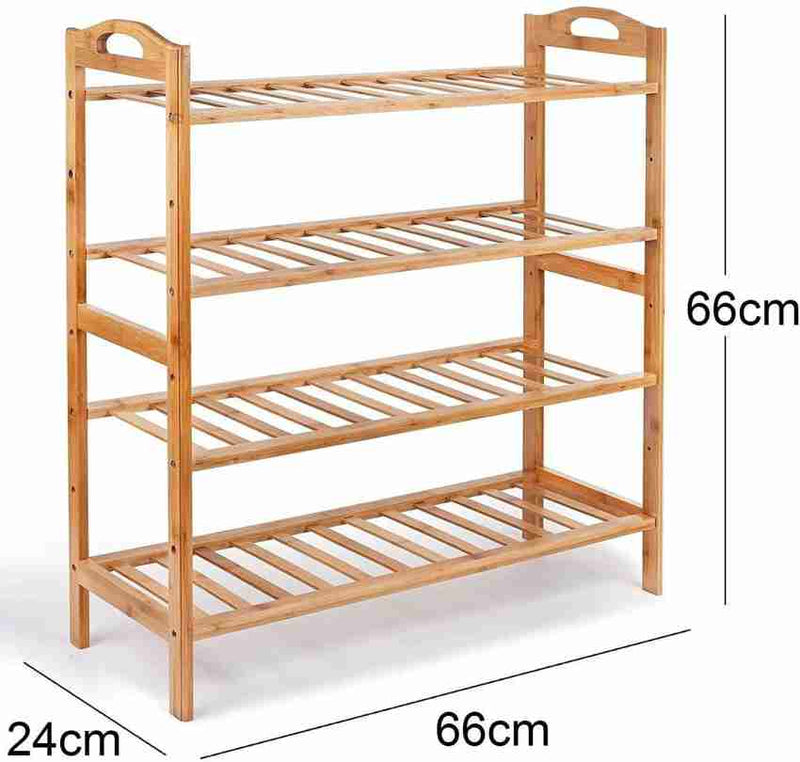 Multifunctional Water Proof Bamboo Wooden Shoes Racks 4 Steps