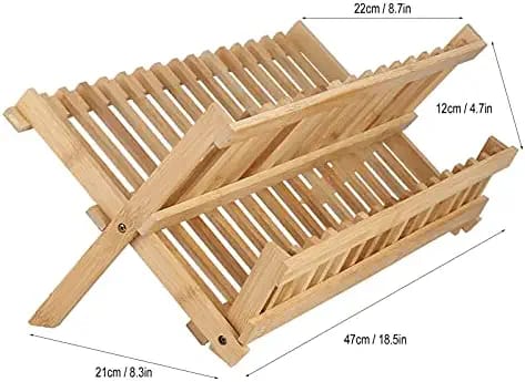 Water Proof Bamboo Wooden Foldable Dish Rack