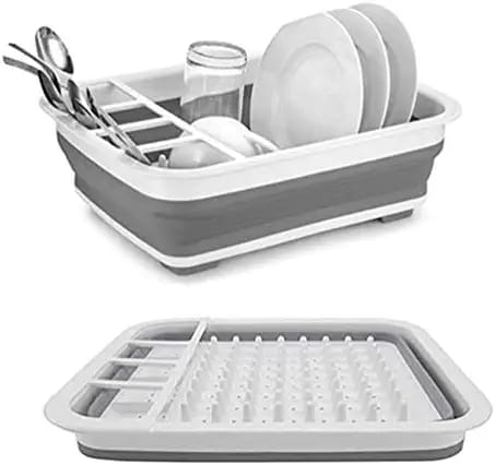 Drainable Silicone Foldable Dish Rack