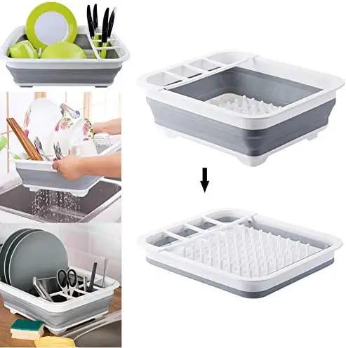 Drainable Silicone Foldable Dish Rack