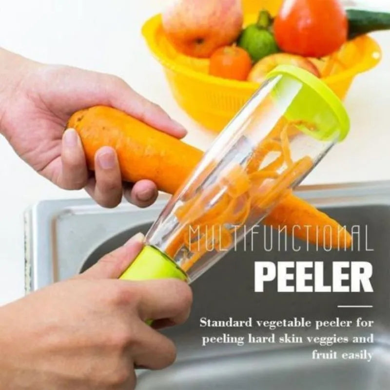 Multi-Functional Peeler With Trash Can