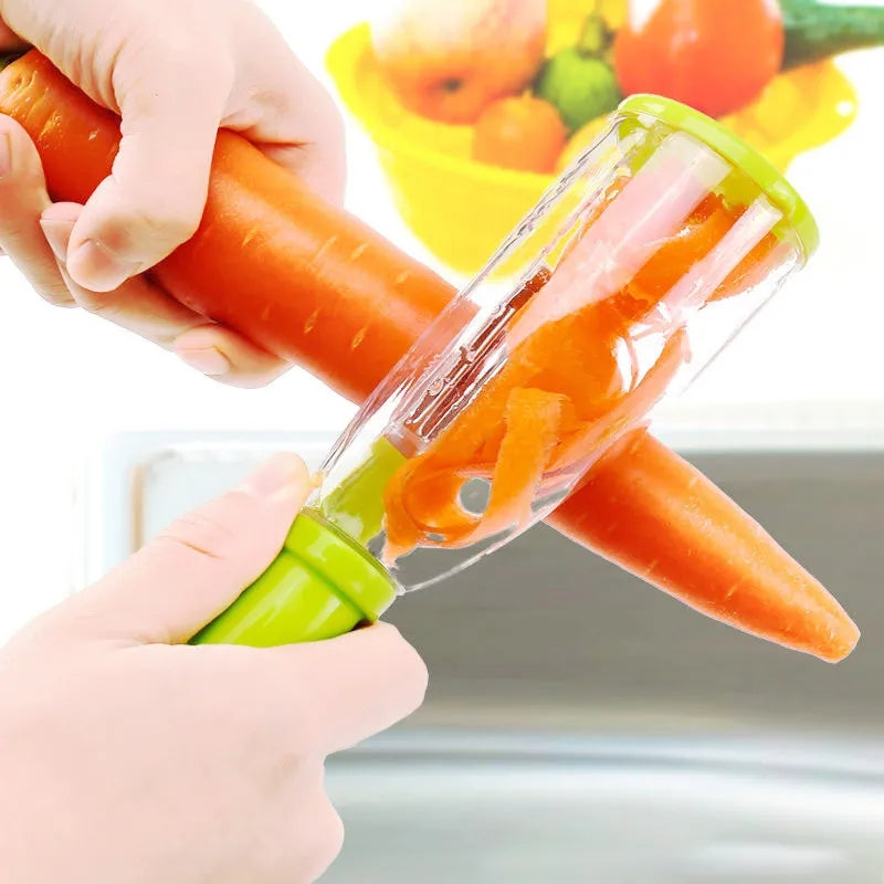 Multi-Functional Peeler With Trash Can