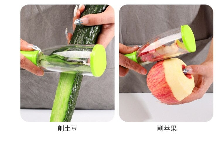 Multi-Functional Peeler With Trash Can